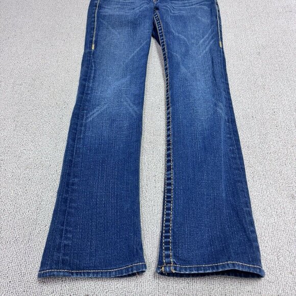 True Religion Jeans Straight Leg Blue Pockets Women’s Size 28 - Picture 8 of 12